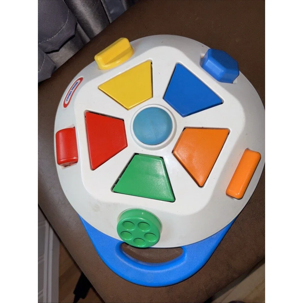 LITTLE TIKES VINTAGE BABY TODDLER POP UP SPINNING CAROUSEL COLORS HANDLE TOY